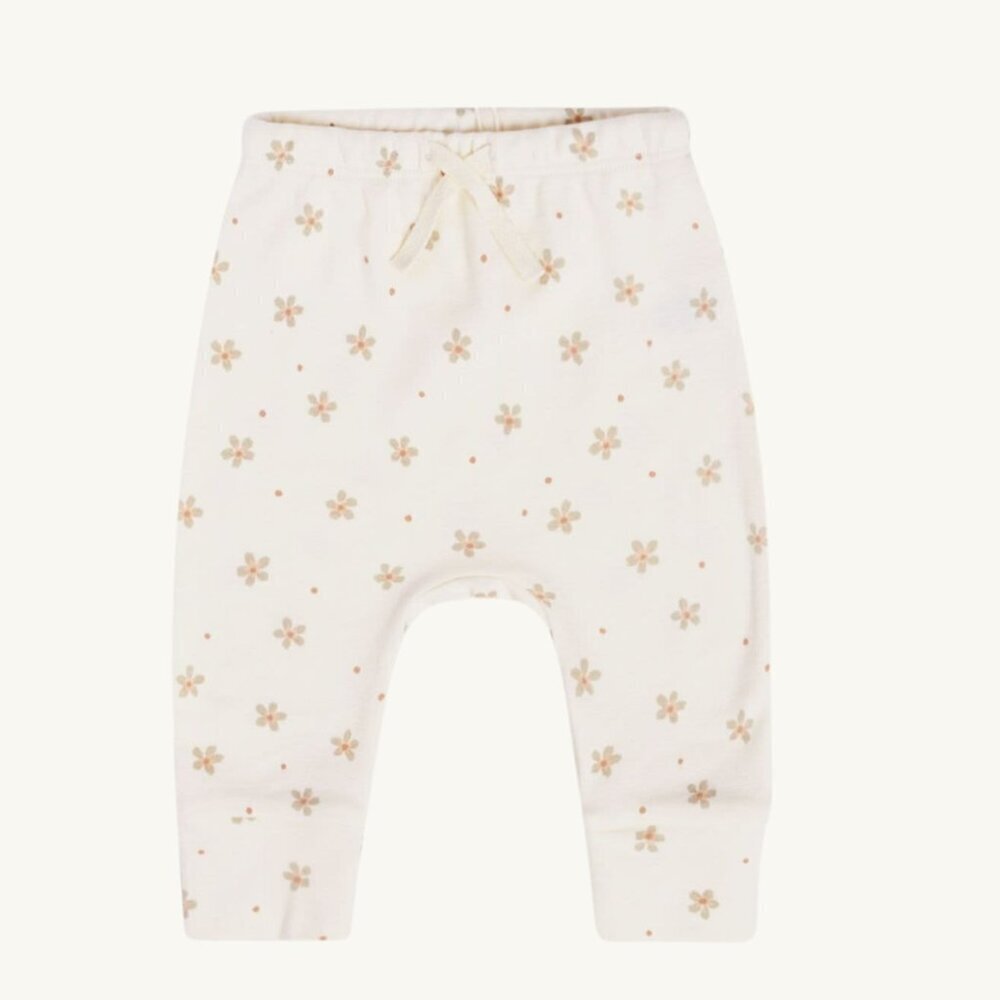 NWT - Quincy Mae organic cream floral pants